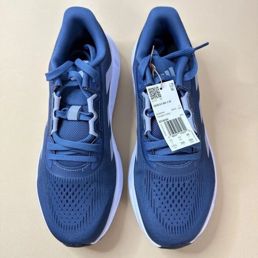 Adidas Questar‎ 3 M Running Shoes Mens 11.5 Blue Silver NWT Lightweight Sneakers
